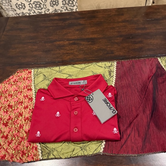 G/Fore Men's Large Embroidered Skull & Tees Tech Jersey Polo MSRP $120 - Picture 2 of 7